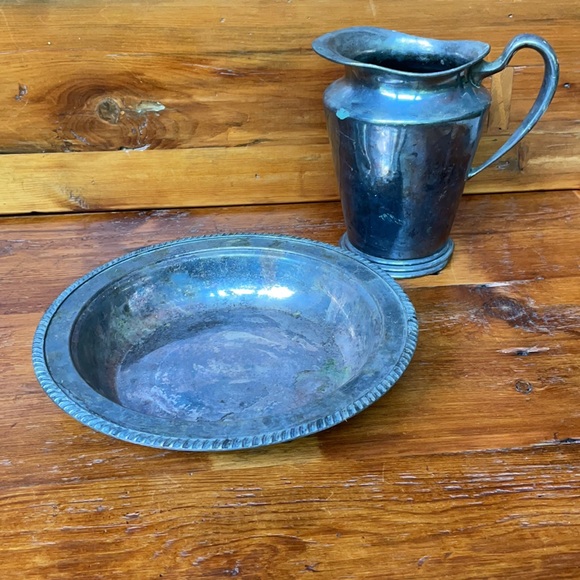 🌿Monach Plate Brand Silver Plated Pitcher w/Bowl - Picture 2 of 13
